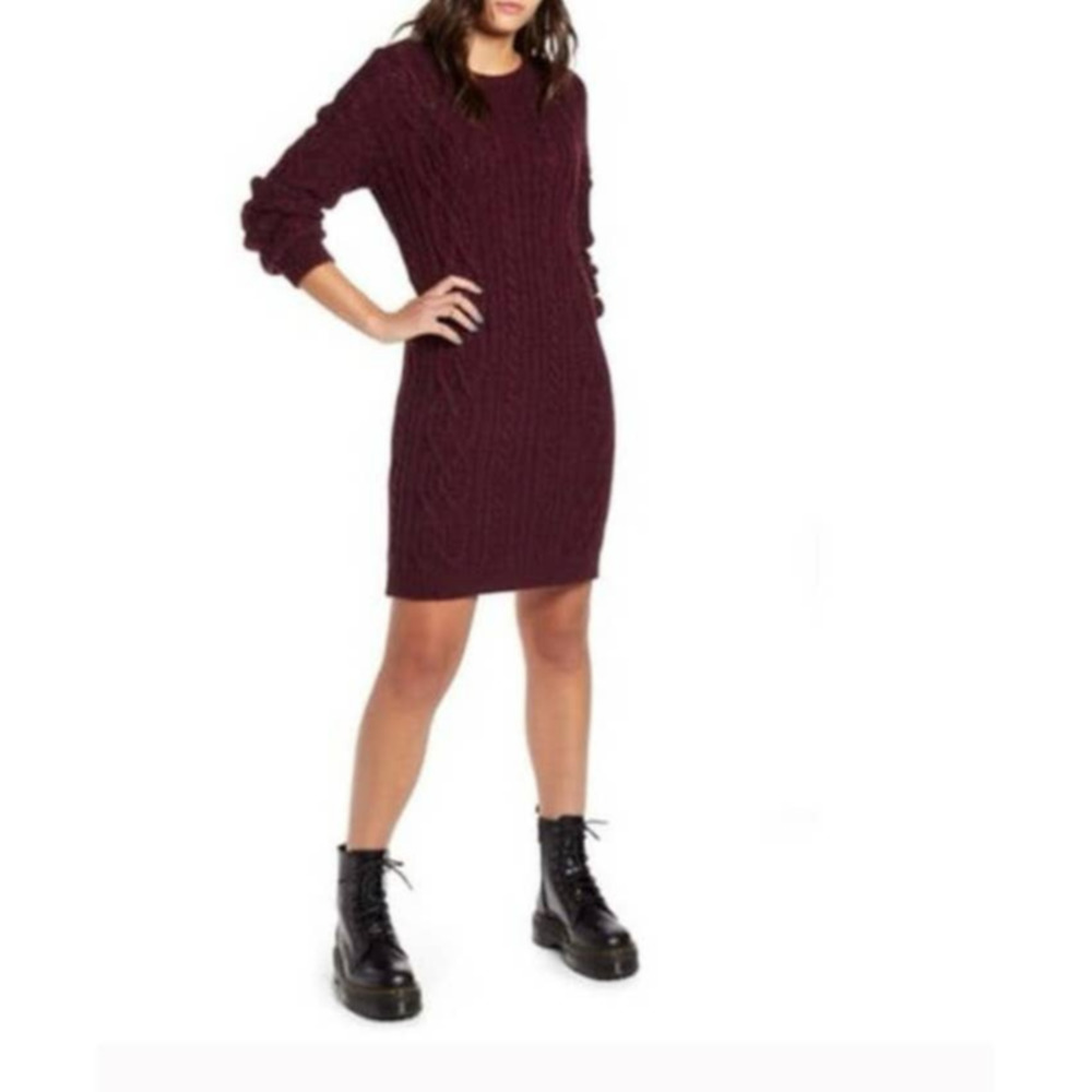 BP Long‎ Sleeve Cable Knit Sweater Dress